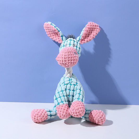 Durable Squeaky Knot Rope Dog Toy: Washable Cotton-Linen Plush with Built-in Squeaker for Interactive Play, Teeth Cleaning & Anxiety Relief (Squeaks to Attract Attention, Tough for Aggressive Chewers)