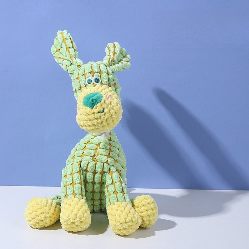 Durable Squeaky Knot Rope Dog Toy: Washable Cotton-Linen Plush with Built-in Squeaker for Interactive Play, Teeth Cleaning & Anxiety Relief (Squeaks to Attract Attention, Tough for Aggressive Chewers)