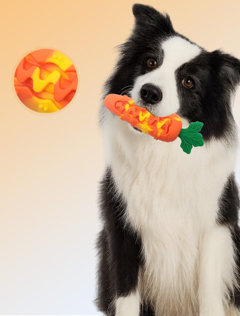 Crunch Carrot – Squeaky Silicone Dog Chew Toy for Boredom Relief & Teeth Cleaning