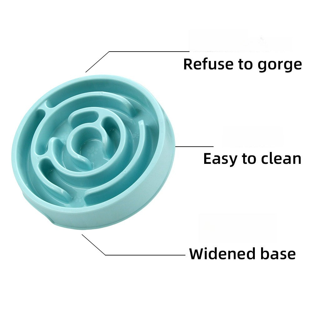 Slow Stop Bowl – Anti-Gulp Plastic Dog Feeder for Fast Eaters & Bloat Prevention