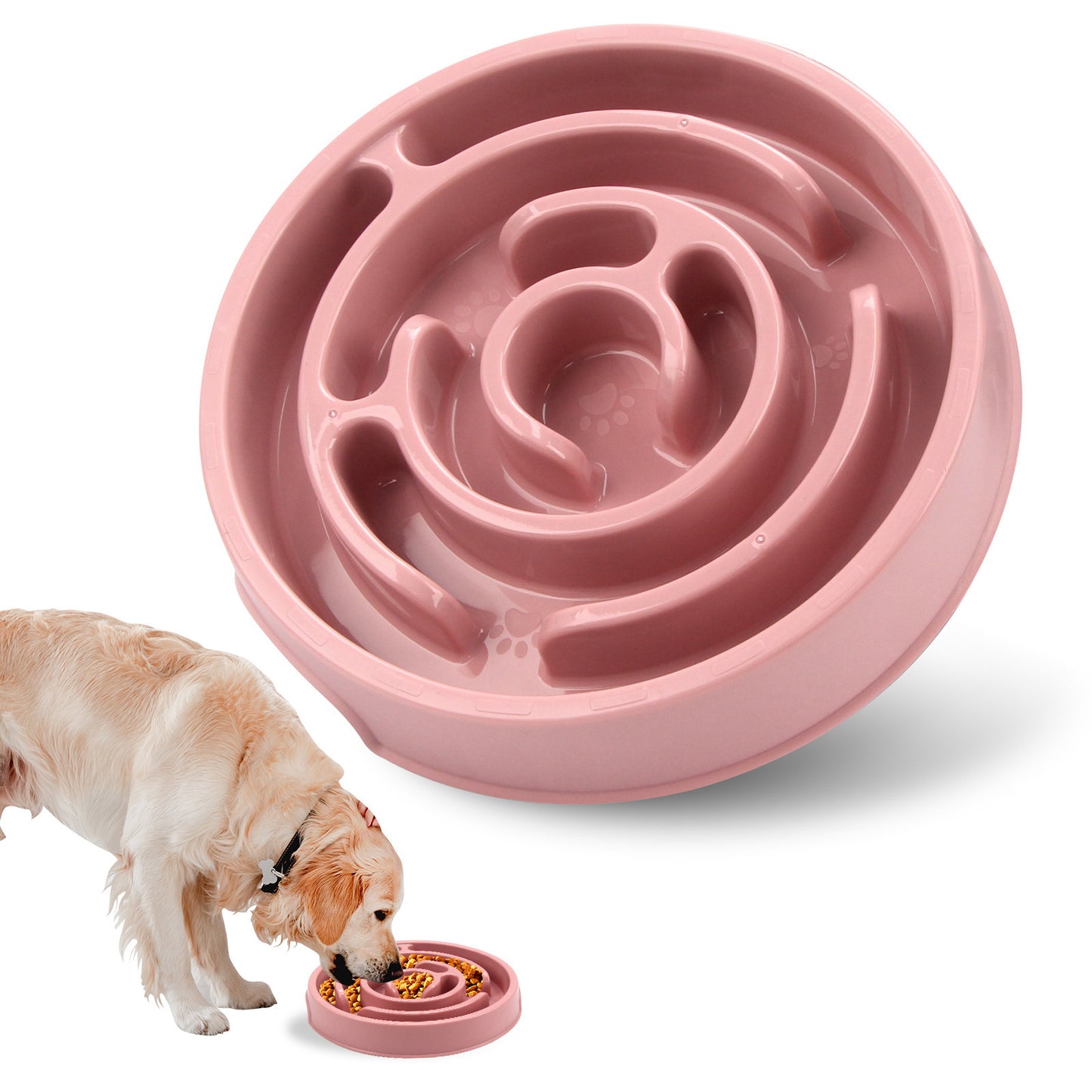 Slow Stop Bowl – Anti-Gulp Plastic Dog Feeder for Fast Eaters & Bloat Prevention