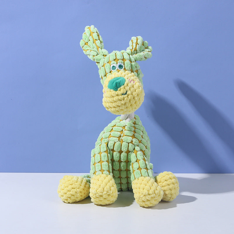 Durable Squeaky Knot Rope Dog Toy: Washable Cotton-Linen Plush with Built-in Squeaker for Interactive Play, Teeth Cleaning & Anxiety Relief (Squeaks to Attract Attention, Tough for Aggressive Chewers)