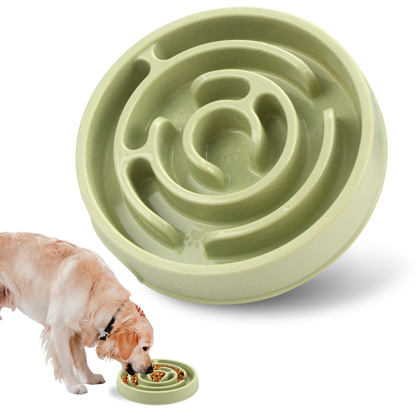 Slow Stop Bowl – Anti-Gulp Plastic Dog Feeder for Fast Eaters & Bloat Prevention