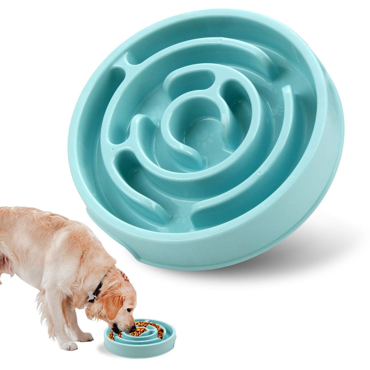 Slow Stop Bowl – Anti-Gulp Plastic Dog Feeder for Fast Eaters & Bloat Prevention