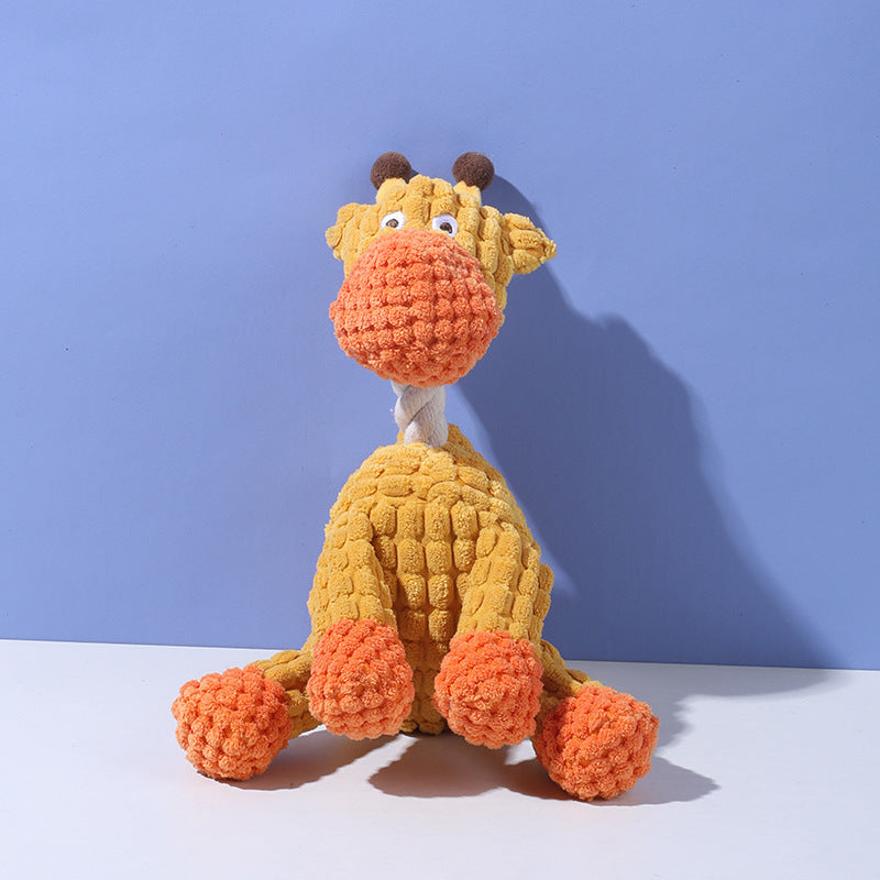 Durable Squeaky Knot Rope Dog Toy: Washable Cotton-Linen Plush with Built-in Squeaker for Interactive Play, Teeth Cleaning & Anxiety Relief (Squeaks to Attract Attention, Tough for Aggressive Chewers)