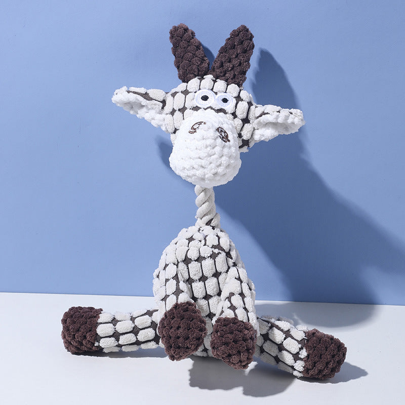 Durable Squeaky Knot Rope Dog Toy: Washable Cotton-Linen Plush with Built-in Squeaker for Interactive Play, Teeth Cleaning & Anxiety Relief (Squeaks to Attract Attention, Tough for Aggressive Chewers)