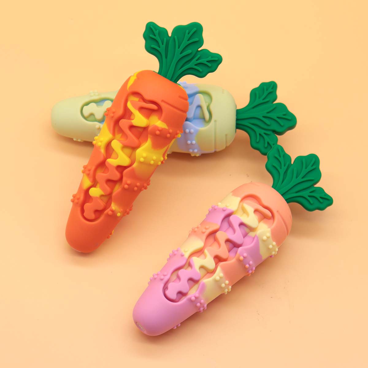 Crunch Carrot – Squeaky Silicone Dog Chew Toy for Boredom Relief & Teeth Cleaning