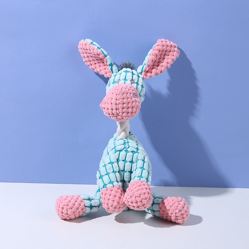 Durable Squeaky Knot Rope Dog Toy: Washable Cotton-Linen Plush with Built-in Squeaker for Interactive Play, Teeth Cleaning & Anxiety Relief (Squeaks to Attract Attention, Tough for Aggressive Chewers)