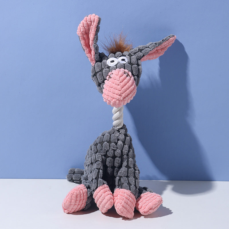 Durable Squeaky Knot Rope Dog Toy: Washable Cotton-Linen Plush with Built-in Squeaker for Interactive Play, Teeth Cleaning & Anxiety Relief (Squeaks to Attract Attention, Tough for Aggressive Chewers)