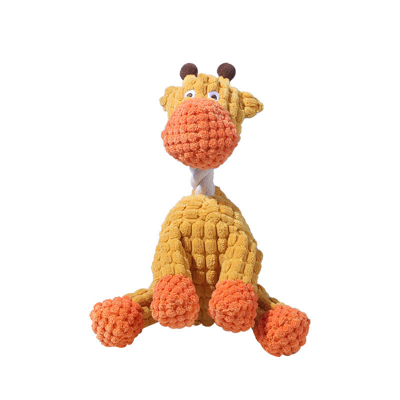 Durable Squeaky Knot Rope Dog Toy: Washable Cotton-Linen Plush with Built-in Squeaker for Interactive Play, Teeth Cleaning & Anxiety Relief (Squeaks to Attract Attention, Tough for Aggressive Chewers)