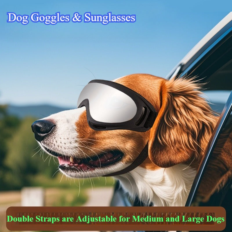 NEW Large Breed Dog Goggles & Sunglasses: Windproof Protective Eye Wear for Golden Retriever, Border Collie, Husky, Corgi - Impact-Resistant Lens, Adjustable Strap for Active Outdoor Adventures